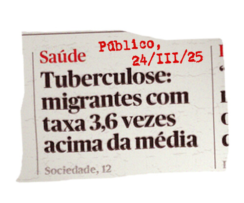 «Tuberculose; migrantes…», Público, 24-3-25