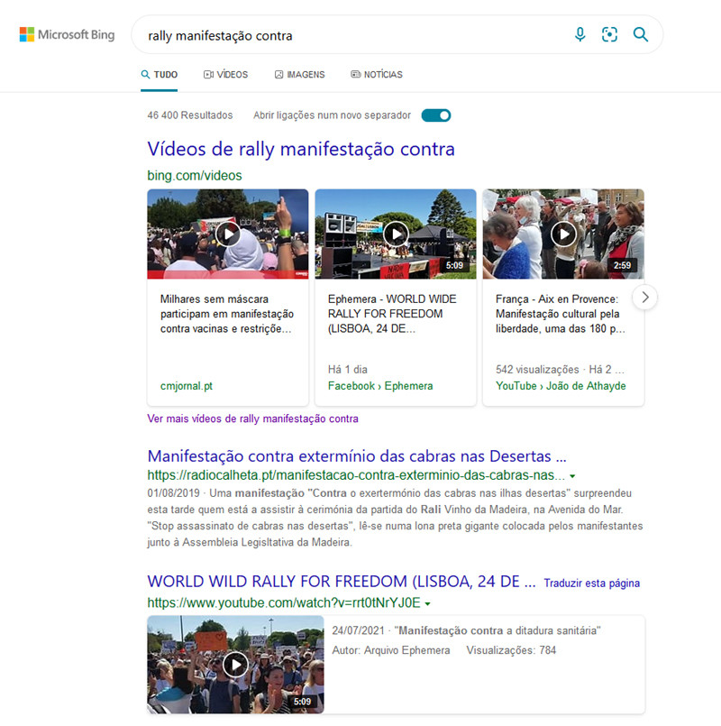 rally manifestação contra (Bing, 26/7/2021)