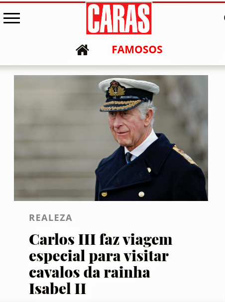 [Dez dias depois de investir um indiano como primeiro-ministro] Carlos II faz viagem especial para visitar [os] cavalos da rainha Isabel II (Caras — Famosos, 4/XI/2022)