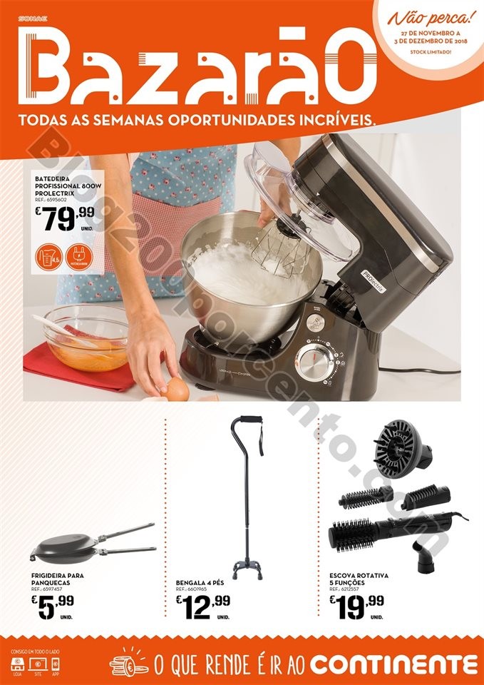 antevisão folheto promoções Continente Bazarão 27nov-3dez