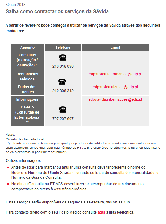 Edp contactos