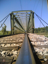 Ponte de ferro do comboio em Alfarelos